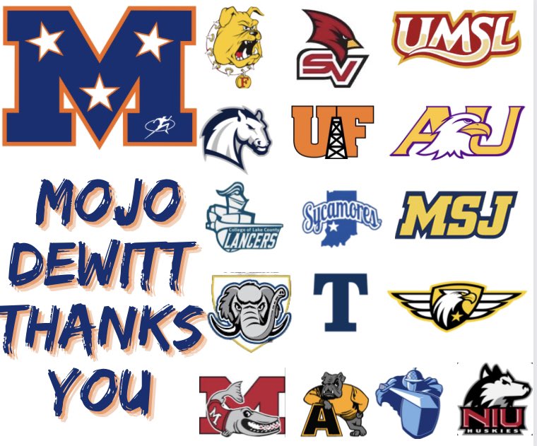 Mojo Dewitt thanks the following college coaches for evaluating our athletes in Westfield, IN this weekend. The team went 4-1.