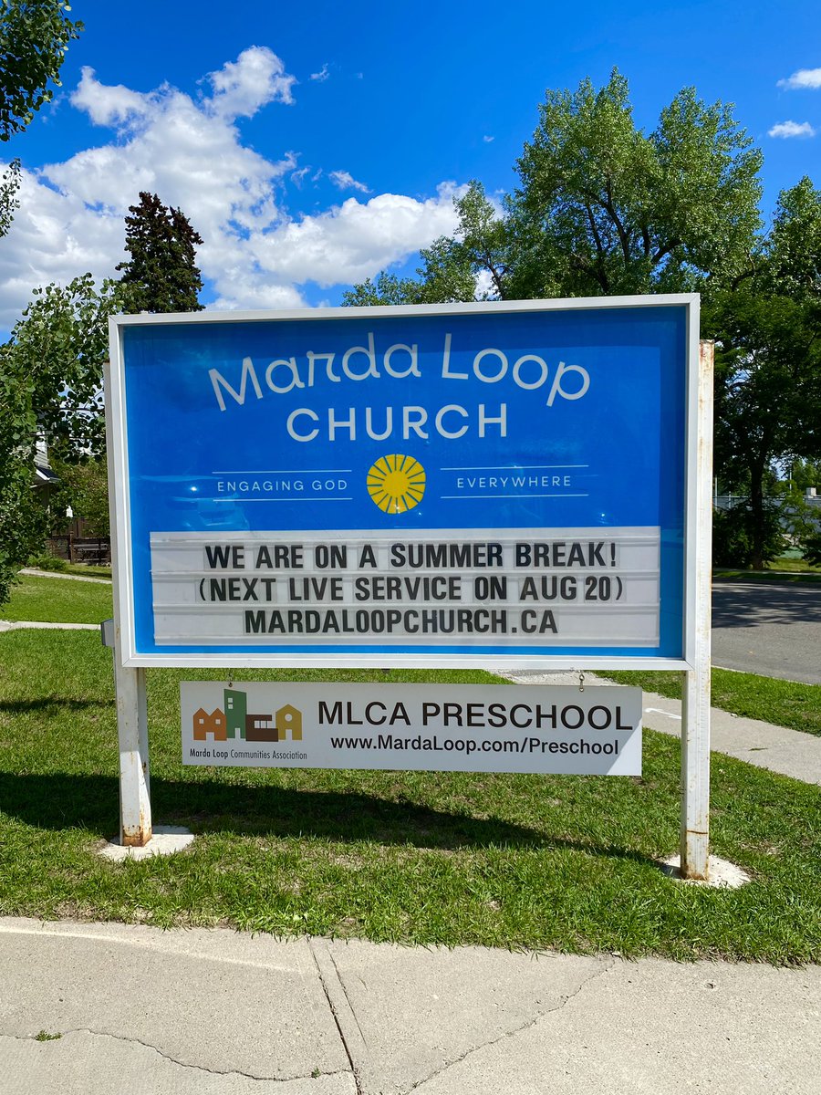 johnvs7's tweet photo. Signs posted…
Summer break started…
Stress levels dropping…
#mardaloopchurch #yyc https://t.co/tMT5LTZBVG