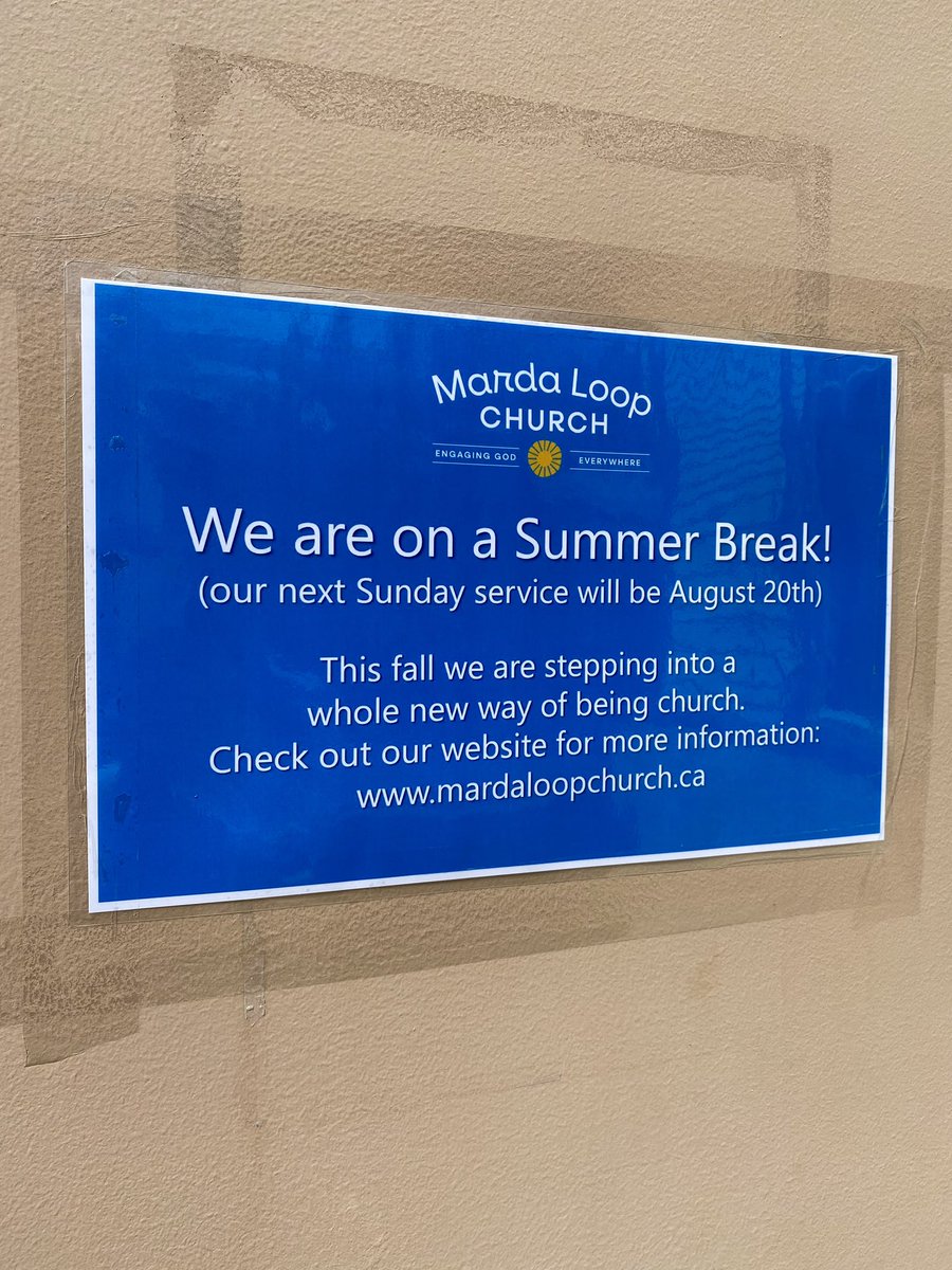 johnvs7's tweet photo. Signs posted…
Summer break started…
Stress levels dropping…
#mardaloopchurch #yyc https://t.co/tMT5LTZBVG
