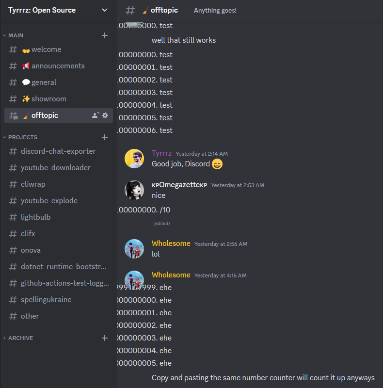 Oleksii holub on twitter so discord added numbered lists and they