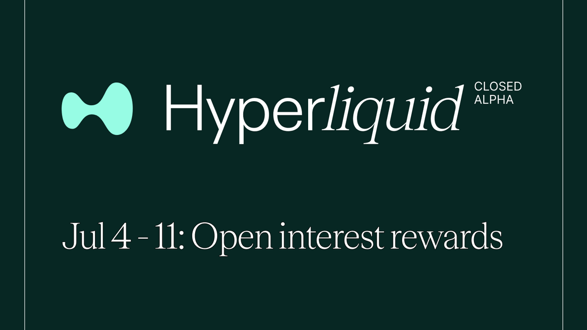 Hyperliquid is trialing an open interest reward system starting Tuesday,  July 4 at 16:00 UTC to incentivize trading on a variety of assets. For the  week of July 4-11, total open interest