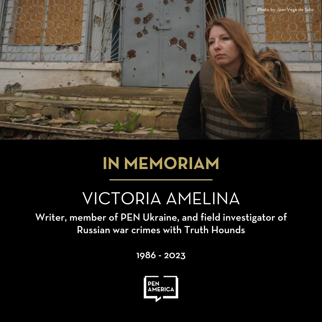 PEN America mourns the death of prize-winning Ukrainian author and <a href="/PenUkraine/">PEN Ukraine</a> member Victoria Amelina who was struck by a Russian missile in Kramatorsk on Tuesday and died on July 1. 

pen.org/press-release/… #VictoriaAmelina #RIP