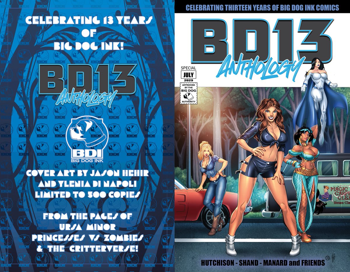 BdIcomics's tweet photo. @BunLeungart wrapped up his THREE BD13 Anthology stretch goals chibi art! Jasmine, Slipstream and Daisy are on their way to you Wednesday night! I'll be live with @PatShand , Bryan Pedersen and Shawnee Myers as we launch this 13 year celebration campaign at 10 eastern! #bigdogink https://t.co/6vvrdngaY0