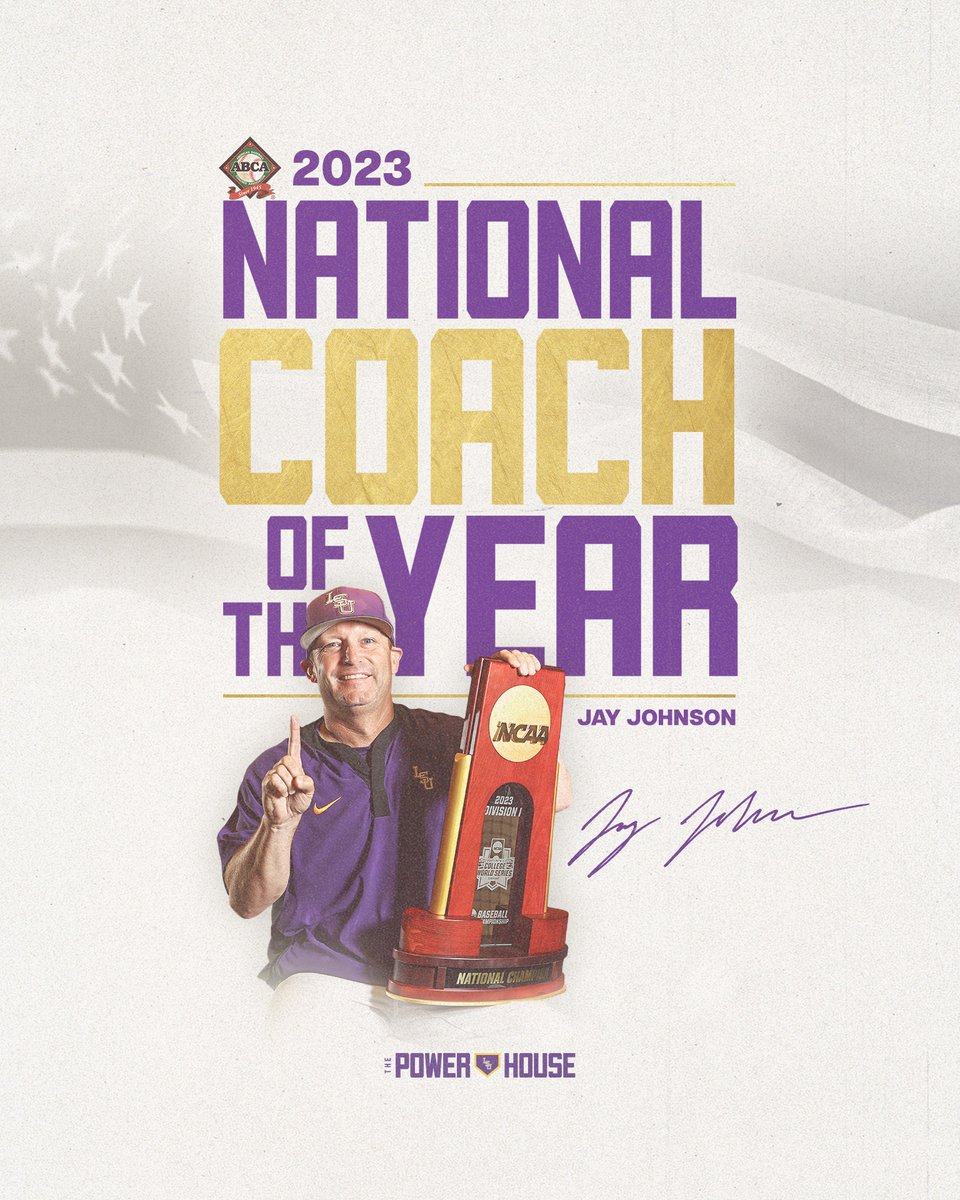 LSUbaseball's tweet photo. Congratulations to @LSUCoachJ on being named the 2023 ABCA Coach of the Year!

🔗 https://t.co/EIuQnfcDIS https://t.co/52LqK5IKmF
