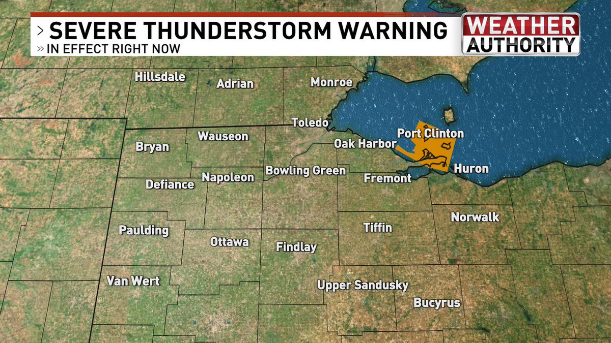 A SEVERE THUNDERSTORM WARNING has been issued for the area in orange. If you live in the shaded area a strong storm is likely moving into your area which is capable of producing downpours, gusty winds over 60 mph, and/or large hail. Seek shelter immediately.