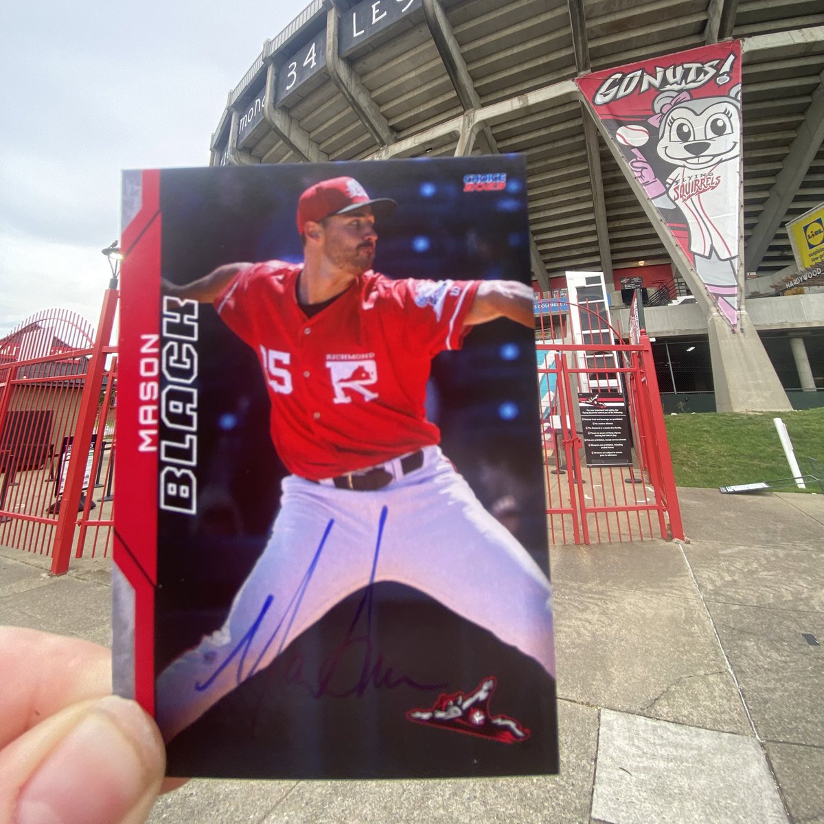 GoSquirrels's tweet photo. Let’s do a little giveaway while we wait out this rain ☔️

To celebrate Mason Black’s fifth straight scoreless start on Saturday, RT and follow for a chance to win his signed card https://t.co/PE2lfvlywK