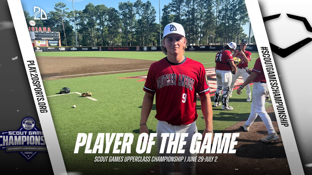 2D Sports Player of the Game (@2dsportspog) on Twitter photo ⭐️ PLAYER OF THE GAME ⭐️
Cooper Dailey: 2-3 2B 5IP 2K W 2BB 2ER
Summer Team: Gauthier Amedee
#ScoutGameChampionship
<a href="/ScoutGamesBSB/">Scout Games Baseball</a> ⭐️ PLAYER OF THE GAME ⭐️
Cooper Dailey: 2-3 2B 5IP 2K W 2BB 2ER
Summer Team: Gauthier Amedee
#ScoutGameChampionship
<a href="/ScoutGamesBSB/">Scout Games Baseball</a>