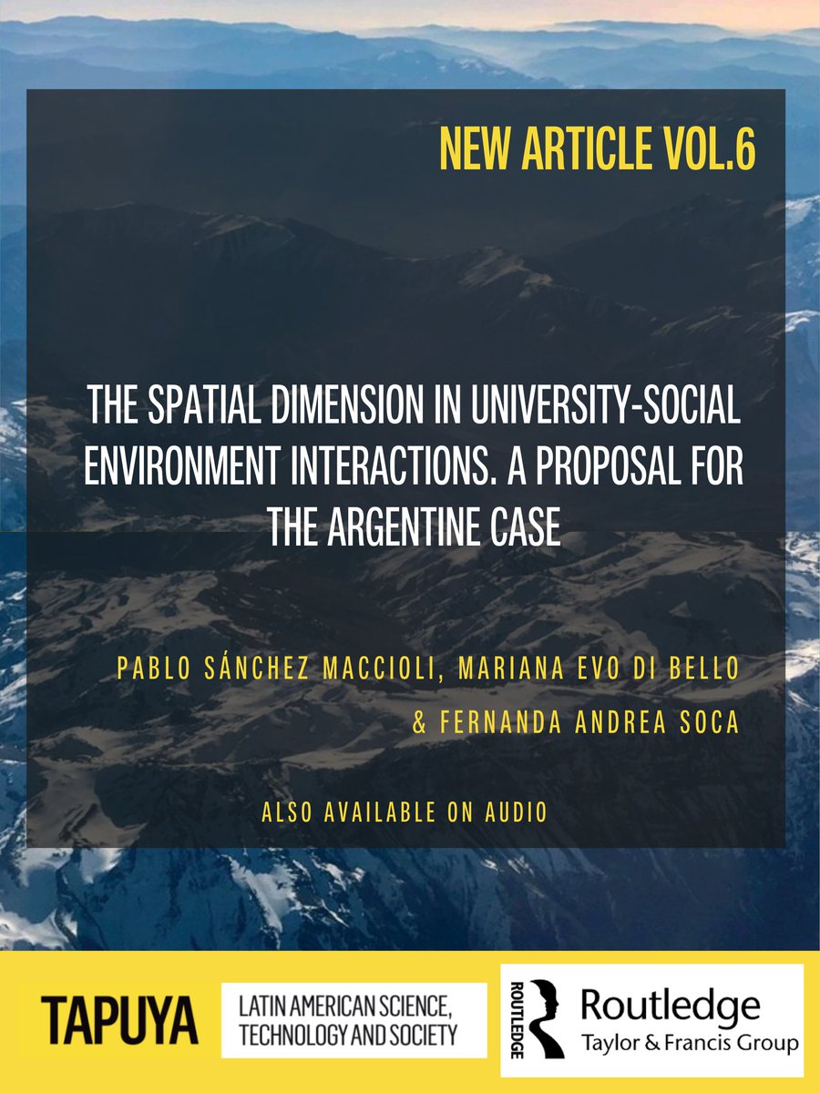 TapuyaLASTS's tweet photo. 📌Just Out! New Research Article from the Thematic Clusterr: Interaction Turns in Knowledge Production.
By Pablo Sánchez Maccioli, Mariana Evo di Bello & Fernanda Andrea Soca.
🔗Free download: https://t.co/dzAjmxe1TW
#SpatialDimension #SocialEnvironment #interaction #Tapuya6 https://t.co/EmVA8h7XIB