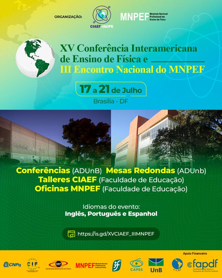 MnpefS's tweet photo. Você vai viver uma experiência única na XV CIAEF e no III Encontro Nacional do MNPEF. 🤩

Teremos conferências, mesas redondas, talleres CIAEF, oficinas MNPEF e muito mais. Locais: ADUnB e Faculdade de Educação

#MNPEF #CIAEF #fisica #ensinodefisica #sbf #brasilia #unb https://t.co/FYsyotuIcg