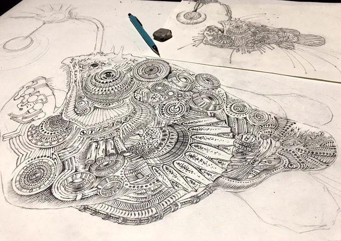 頑張ってます
#切り絵
#切り絵下描き 