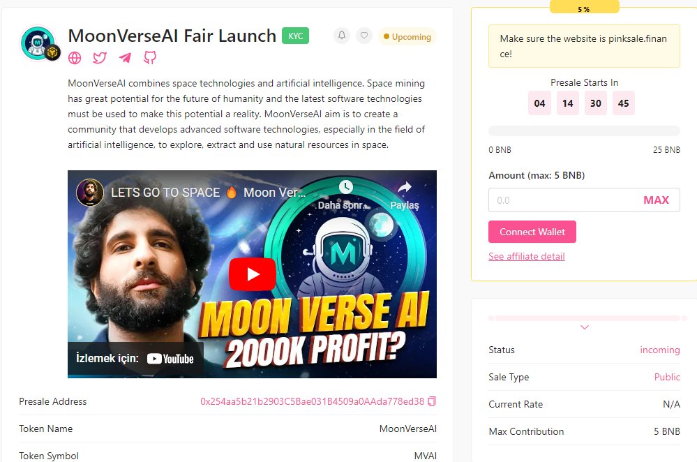 Are you ready to go #ToTheMoon ?
Visit pinksale website: pinksale.finance/launchpad/0x25…
.
.
.
.
.
.
.
.
.
#BSC #bscgem #BSCGemAlert #Binance📷 #BNB📷 #GEM #altcoin #Crypto #cryptocurrency #PinkSale #memecoin #PEPE #pepecoin #100x #1000x #1000xGem #Airdrop