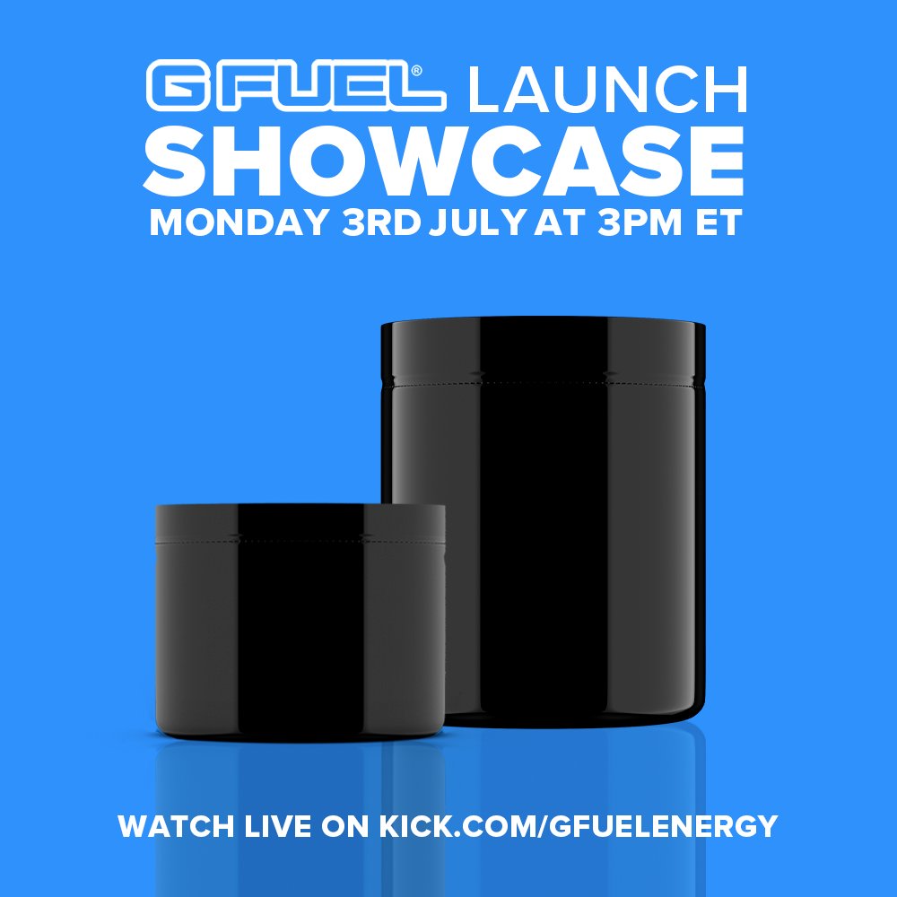 GFuelEnergy's tweet photo. 🚨 We'll be KICKING off our VERY 1ST #GFUEL "𝗟𝗔𝗨𝗡𝗖𝗛 𝗦𝗛𝗢𝗪𝗖𝗔𝗦𝗘" tomorrow! Wanna get a 1ST LOOK at some of our upcoming G FUEL launches?? This will be the place to do it! 👀

🎤 Q&amp;A: @THECRAZEDJAY 
⏰ July 3rd! 3pm ET!
📺 https://t.co/tf8J8XzpZD https://t.co/cozCYtKNhd