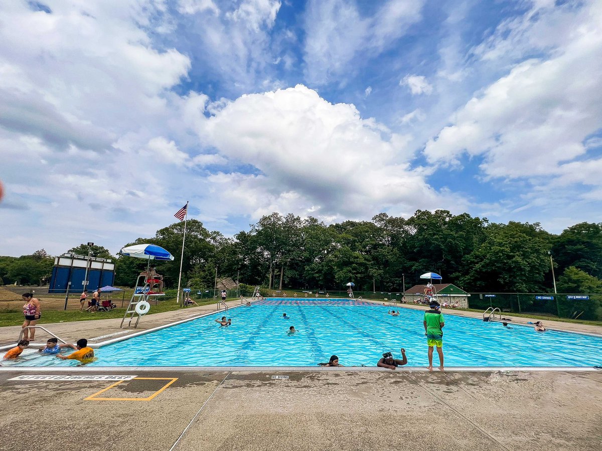 exurbanist's tweet image. ☀️ Celebrating #summer weather forecast fails in #Peekskill at the Veterans Memorial Pool in Depew Park ☀️