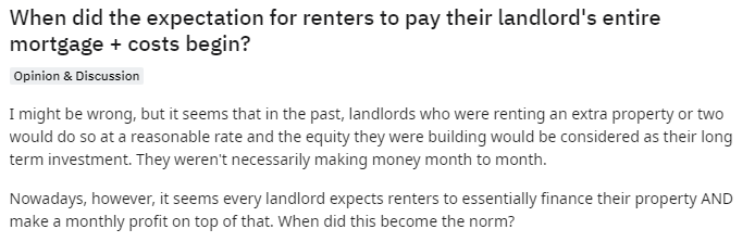 Supply and demand applies to the rental market like any other, but somehow it's much harder for people to understand
 
The top 20 upvoted top level comments on this thread are wild theories instead of simply there's a shortage so rent went up. reddit.com/r/canadahousin…