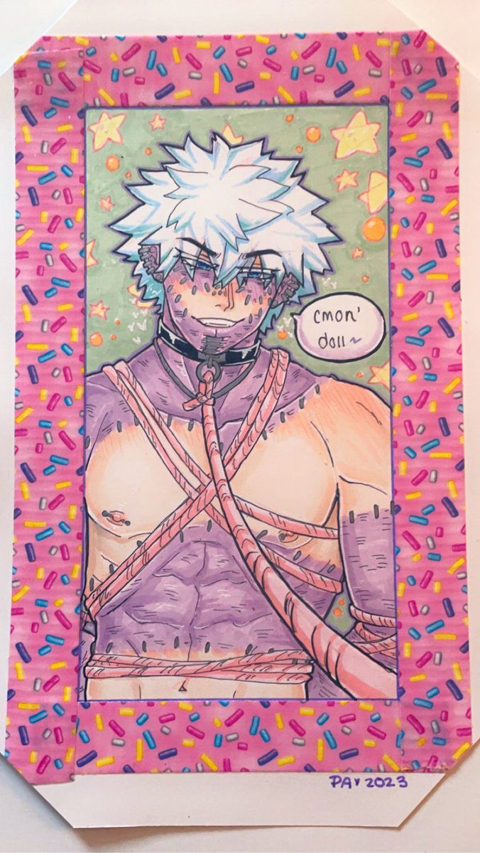 rated_pa's tweet photo. got some washi tape and new copics became inspired so here go 🩷💜 #dabi #nsfw #slightnsfw #rope https://t.co/Jv3strmPbY