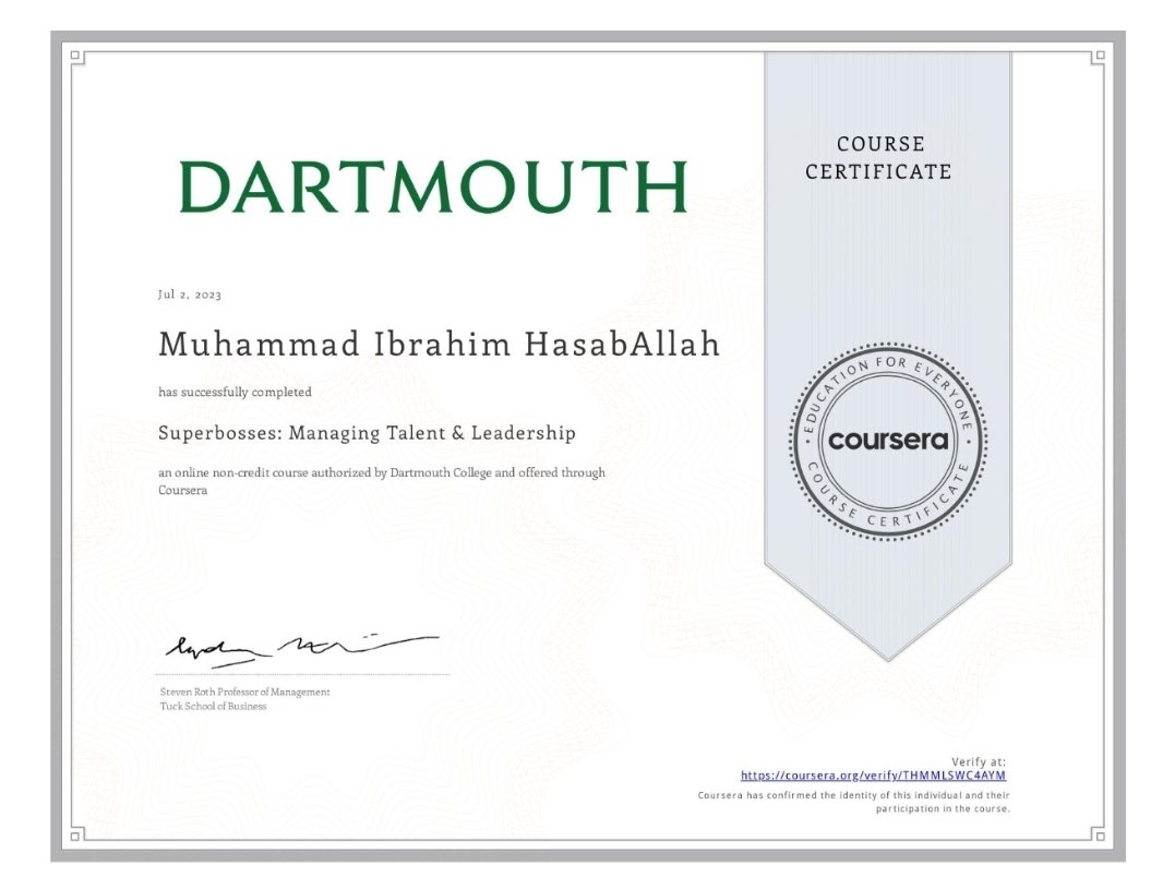 Moh_Hasaballa's tweet photo. I recently had the opportunity to complete the course: (Managing Talent and Leadership) and I must say it exceeded my expectations in terms of its informative content and practicality in managing and supporting people. I would highly recommend this course.
https://t.co/mUKJAwsdxi https://t.co/0iiFc4sKXP