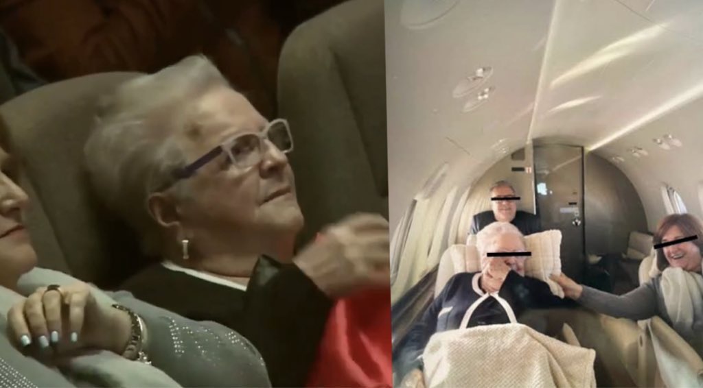 JJDiazMachuca's tweet photo. SI TIENE PLUMAS, PICO Y HACE CUAC, ¡ES UN PATO! 
La misma ropa en el informe y en el avión, la abuelita y la mamá de la diputada plurinominal @AndreaChavezTre 👇🏻
Las señoras en el informe son la abuelita y su mamá de la diputada. 
Las señoras vestían la misma ropa en el informe y en el avión. 

@Mr_Civico