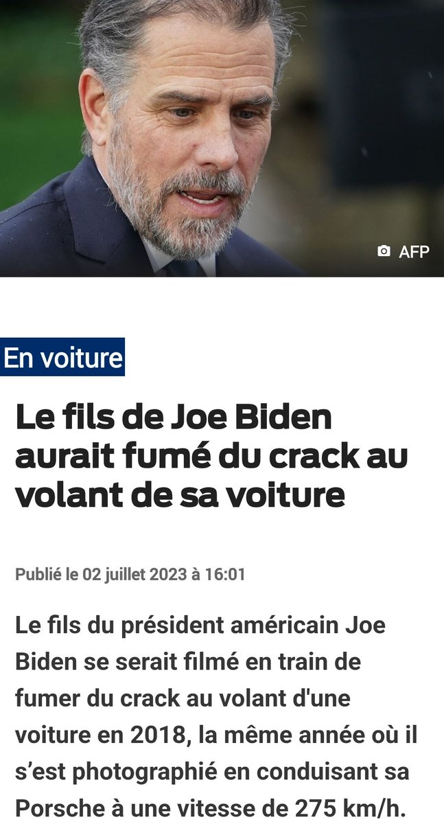 Quand même assez ironique de savoir que son père, en 1986 était à l'origine d'un projet de loi très sévère contre le crack...