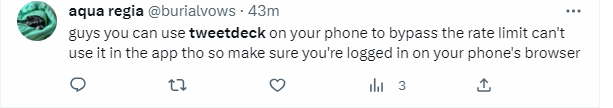 projectaroha's tweet photo. @bjaudette just found this tweet that said you can still use tweetdeck from your mobile phone browser but not via the app. Tried it and it worked. https://t.co/toAYGbBfnZ