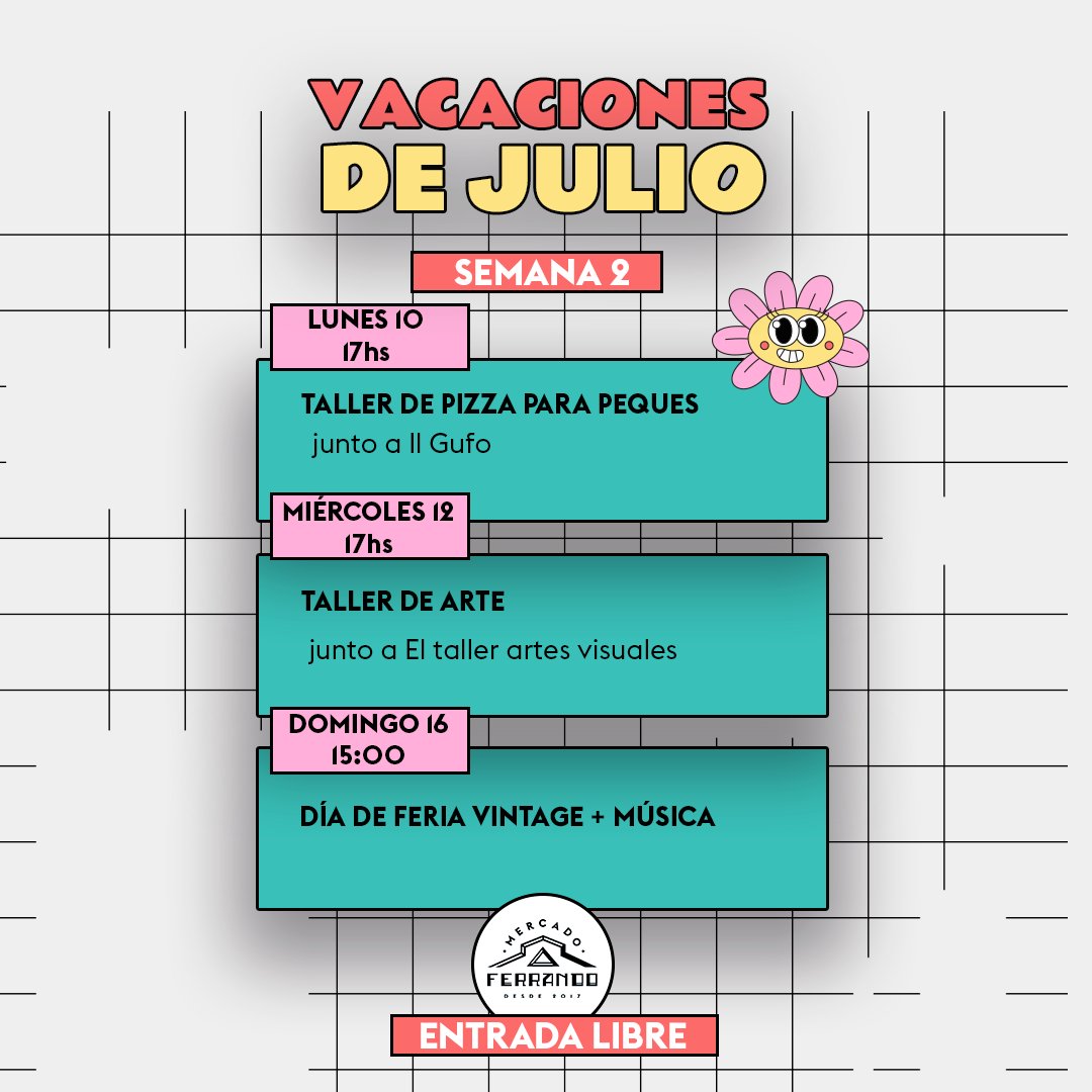 ¡Llegaron las #VacacionesdeJulio! y en el Mercado  preparamos muchísimas actividades para peques de todas las edades.
Te esperamos para pasar una tarde super divertida en familia. ¿Lo mejor? si venís entre las 12 y 16hs podés aprovechar las #PROMOS #MediodíasQueSí 😎