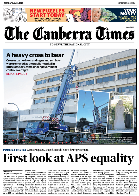 Good morning, Canberra! We're heading to a top of 14 degrees on this mostly sunny Monday. Here's today's front page news, via <a href="/KJBar/">Karen Barlow</a> and <a href="/lucybladen/">Lucy Bladen</a>. Stay up to date with the latest: canberratimes.com.au/subscribe
