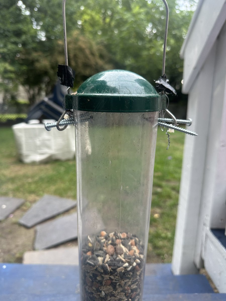 Joelthebarber's tweet photo. Try and knockdown this #birdfeeder again and see what happens. 

#squirrelproof https://t.co/aaLcLMWsG7
