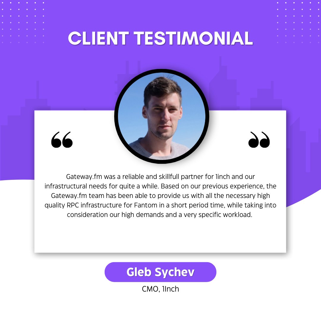 gateway_eth's tweet photo. 💫 Customer Success Spotlight: A big shout-out to our partners @1inch for their stellar testimonial! 
Nothing beats knowing we're making a difference in the #web3 space. 
Ready to experience innovative solutions for your project?
Get started 👉 https://t.co/666sayfJGG #Gatewayfm https://t.co/ZygGvW3Qhc