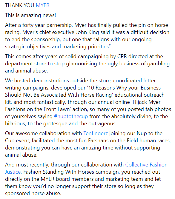 hrseracingkills's tweet photo. THANK YOU @myer 

This is amazing news!
https://t.co/Ga301qBKCi
#fashionsonyourfrontlawn #cupweekfashion #cupweekcasual #fashion #cupweekcostumes #melbournecup #melbcupcarnival #springracing #horseracingkills #lovehorses #horses #youbettheydie #horseracing #horseracingtips https://t.co/aySiZQ3kN3