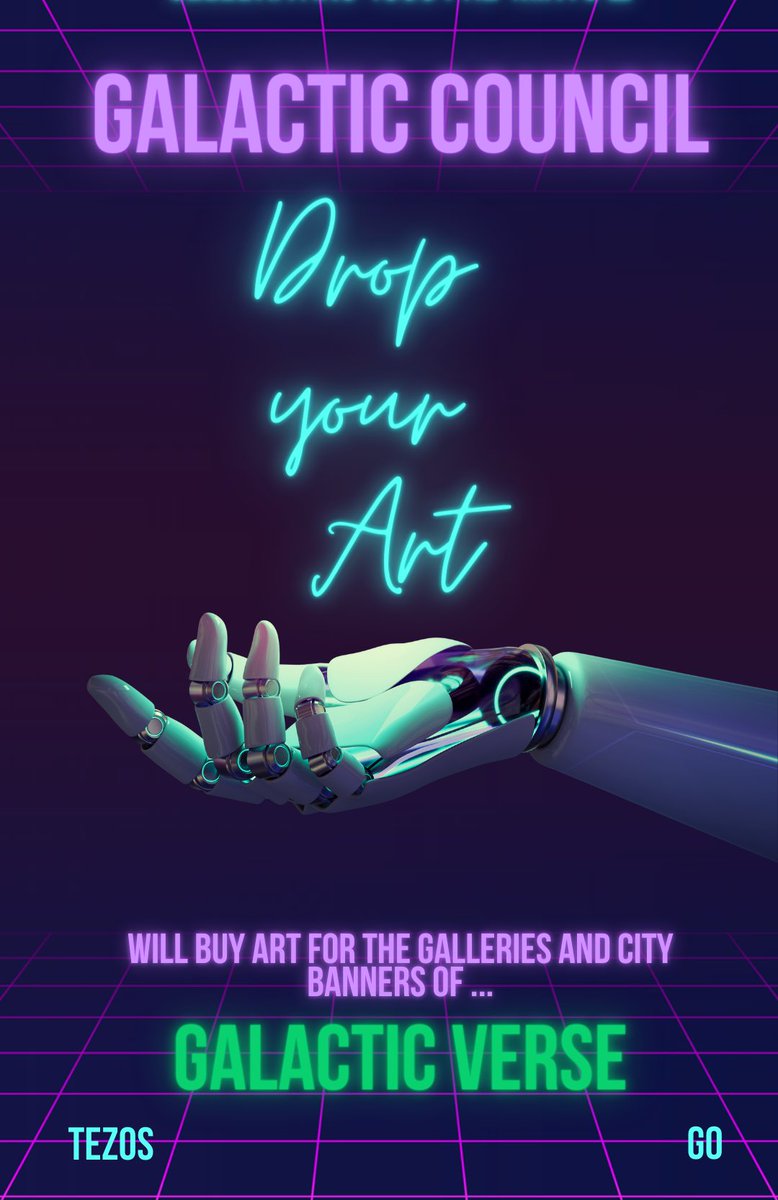 🟣 COLLECTING 

I’ve been cut off all day yesterday, it’s time to support artists! 🦾

⚛️ Drop your Tezos Art 

✅ Retweet this &amp; @Galacticouncil pinned 🪐 will check before buying 🤓

☯️ >100 $XTZ to collect Vol. II

All collected works will be displayed virtually 🛸