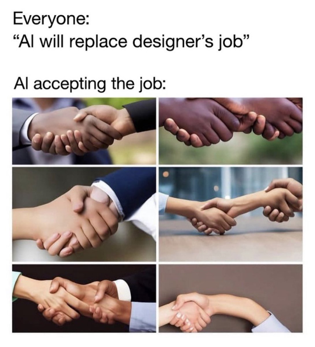 theREALmarvin's tweet photo. It is just odd and comical how bad #AI is at hands and fingers ๐ (from #designershumor ) https://t.co/OxkRSzXq01