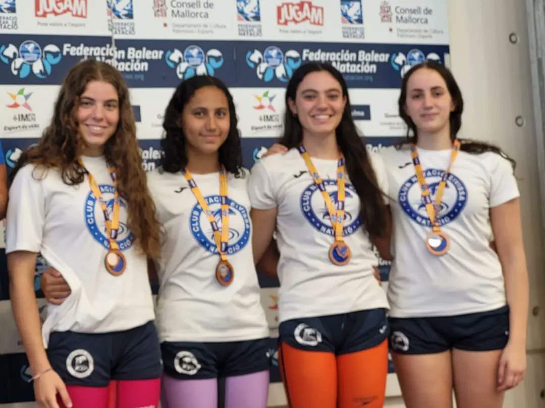 CNIBIZA's tweet photo. 🥉CNE Relevo Bronce Abs 4x100 Estilos
(Violeta Cubero, Adriana Esteban, Maria Riera, Maria Juan)
¡Enhorabuena a tod@s!
Seguimos trabajando...
#cneivissa #natación
#ctobalear
@ajeivissa
@Consell_Eivissa
@fbnatacion
@esportsIB https://t.co/7RwNeRXFcj