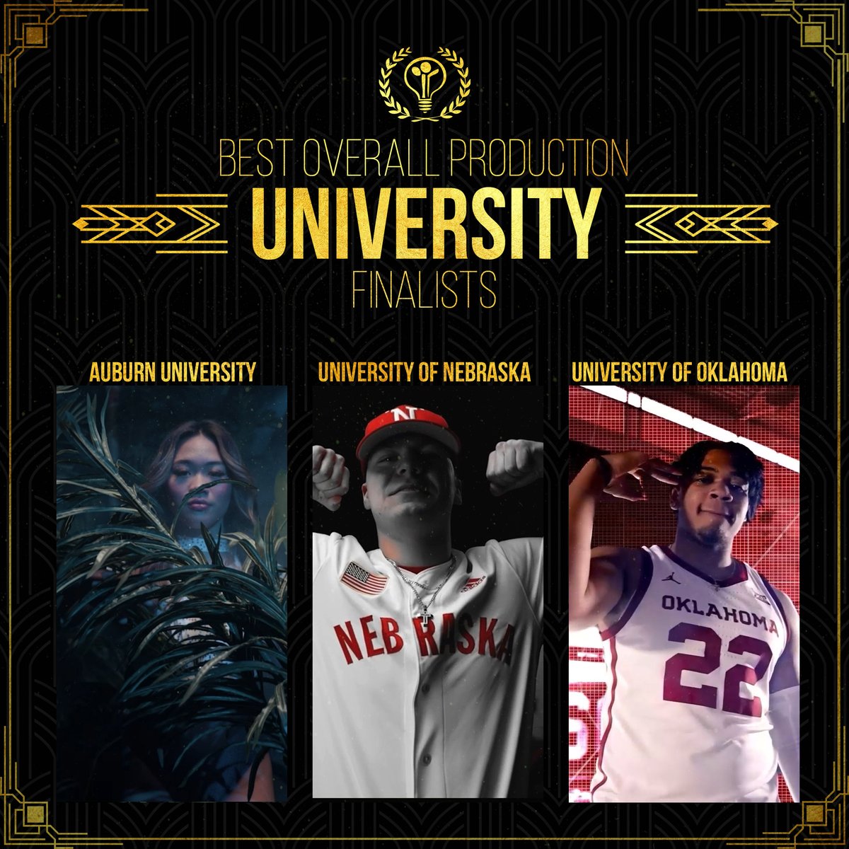 Congrats to our Best Overall Production University Finalists! Auburn, Nebraska, and Oklahoma
#au_athletics #HuskerAthletics #OU_Athletics
