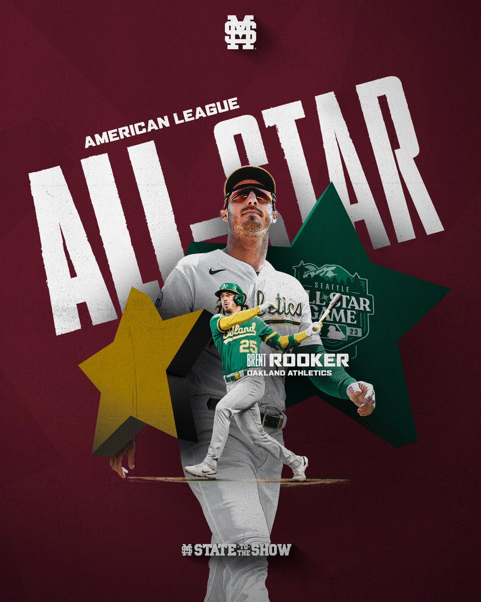 Congrats, @Brent_Rooker12! 

He is the 12th All-Star and it’s the 28th appearance for a player in program history!

#StateToTheShow | #HailState🐶