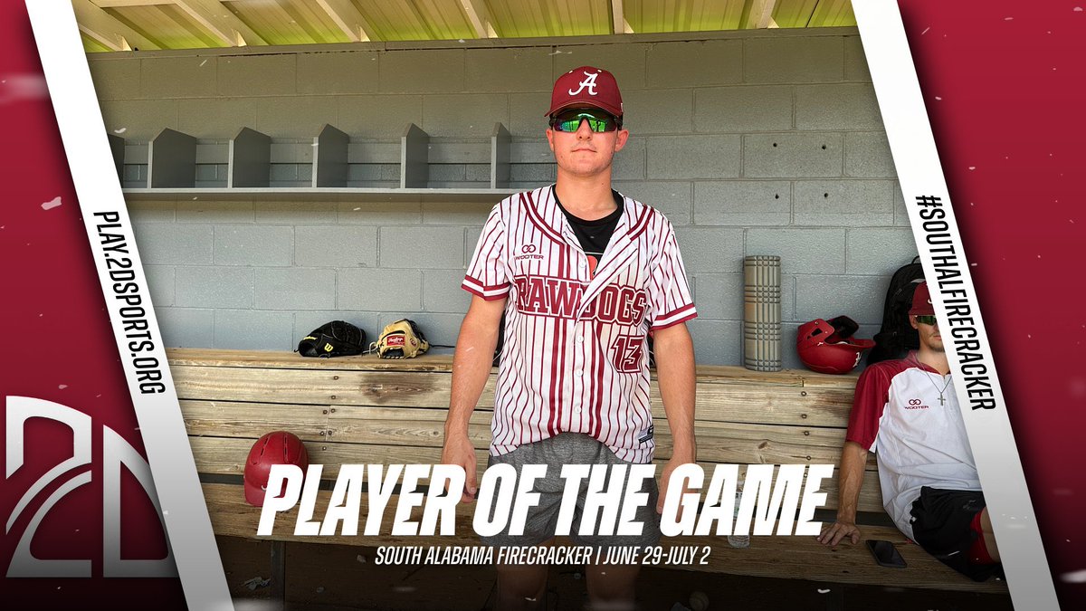 2DsportsPOG's tweet image. ⭐️ PLAYER OF THE GAME ⭐️

Streed Croom: 5IP 3ER 8SO 0BB

Summer Team: @alabamarawdogs 

#SouthALFirecracker 
@2DsportsAL