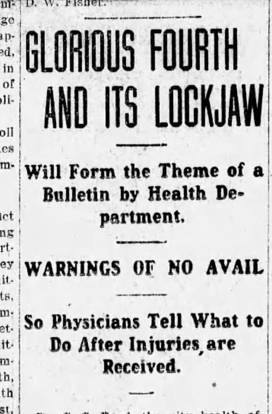 Enjoy fireworks on the 4th? Thank vaccines for making them safer. Before routine childhood vaccination for tetanus (aka lockjaw) in the 1940s, the patriotic spirit every July in the early 1900s was tempered shortly thereafter by deaths from tetanus. 1/5