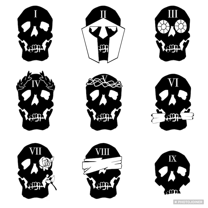 C0RV1DCOS's tweet photo. Etsy is nerfing any of my products right now, but I drew some new decal designs that are available if you want to rep some gloomhands or ninth house symbols https://t.co/CpqJkXegkh