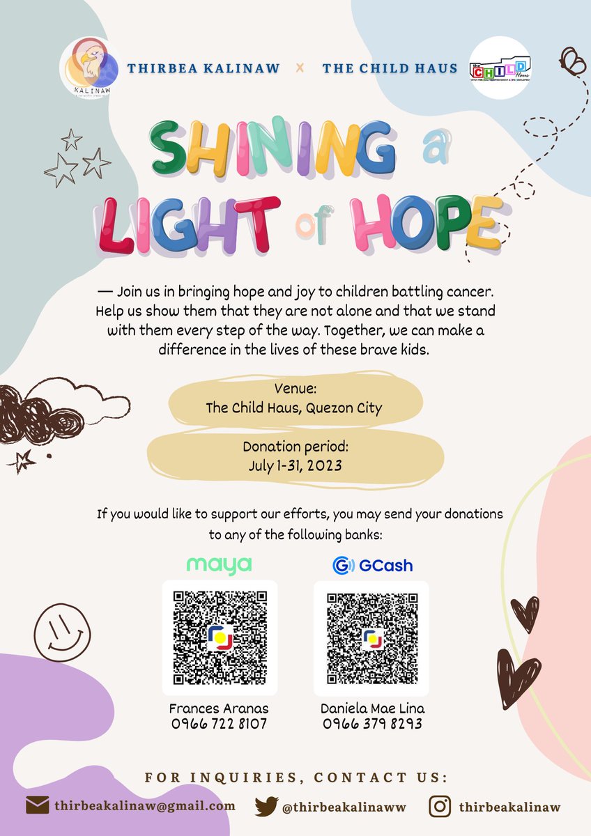 thirbeakalinaww's tweet photo. Give Hope, Give Life: Join our donation drive to support children fighting cancer and make a difference in their lives.
#TBKSaLoH #tbkprojects https://t.co/VItgkFqC5A