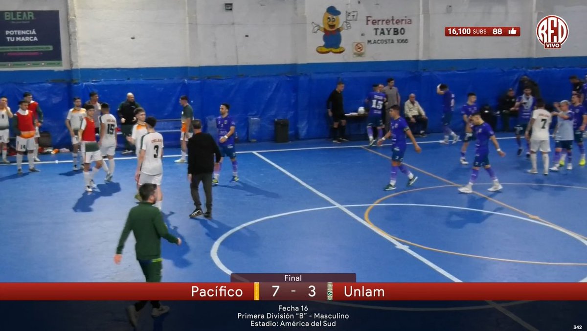 #PrimeraB🇦🇷 | Fecha 16 | FINAL. <a href="/ClubPacifico/">CLUB PACIFICO</a> 7 <a href="/UNLAMDeportes/">UNLaM Deportes</a> 3.
El "Tricolor" continúa con la racha positiva y llega a 27 unidades con un pendiente.
📸 <a href="/RedAudiovisual_/">Red Audiovisual</a>