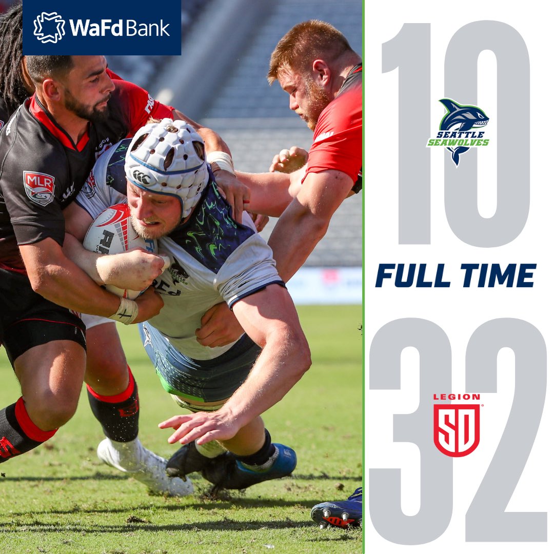 FULLTIME! 
<a href="/WAFDbank/">WaFd Bank</a> 

Incredible efforts by all of your Seawolves! Thank you to the fans for an amazing season. Although it’s not the outcome we wanted, we’re very proud of the work we put in and how far we’ve come. 

<a href="/usmlr/">Major League Rugby</a> | #TogetherWeHunt