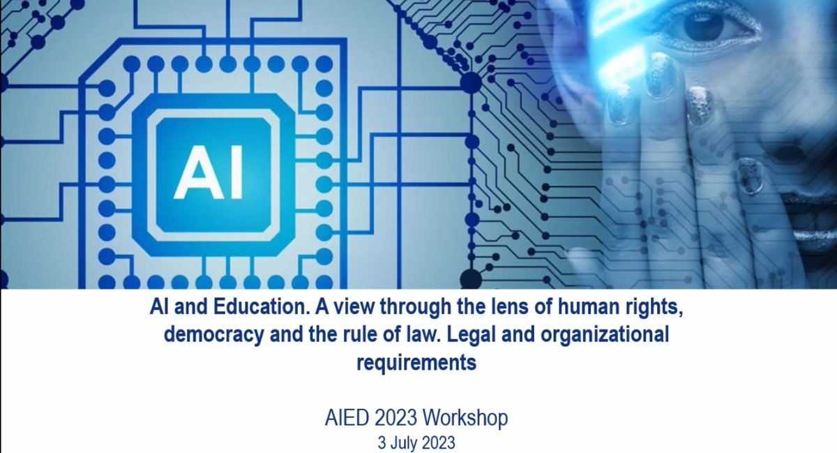 Happenning now at #AIED2023, workshop at Board room 102: AI and Education: A view through the lens of human rights, democracy and the rule of laws. 

<a href="/IAIEDsociety/">IAIED Society</a> 
<a href="/AIEDconf/">AIED</a>