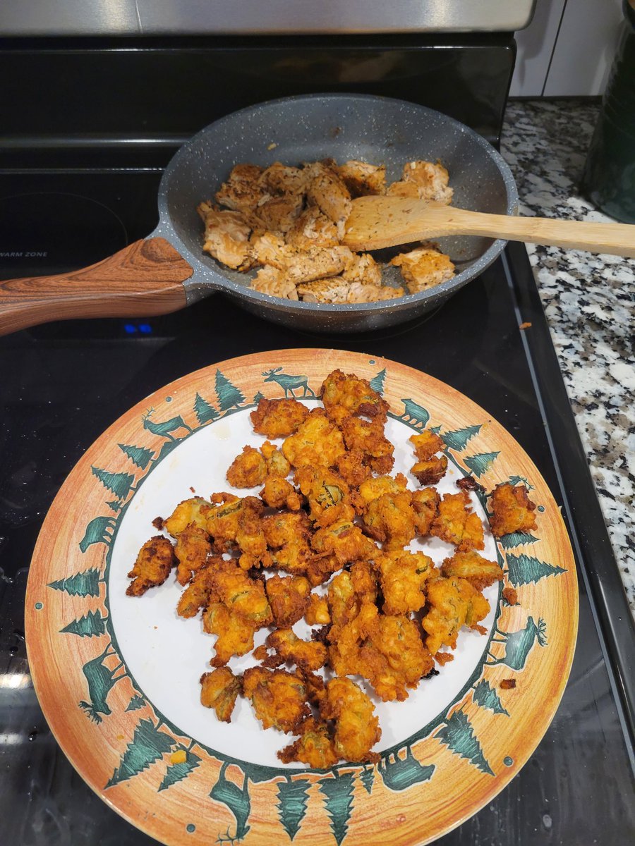 data_dragoness's tweet image. Learned how to make fried pickles! Might need to use a different recipe next time though, little more like cheese curds than I imagined. Definitely burned the first batch though, turns out oil can be too hot haha  😅 #learningtocook