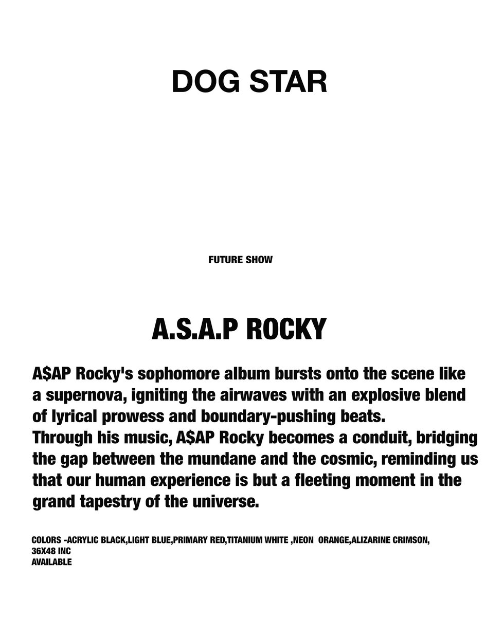 knotteastend's tweet photo. ASAP ROCKY
CANVAS
2023 https://t.co/rJTCp4RIK4