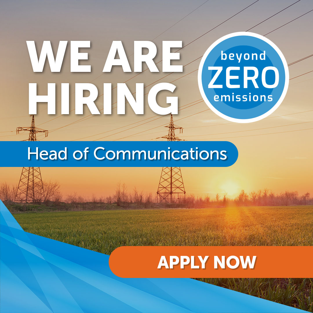 Passionate about climate? BZE is looking for a Head of Communications to join our team. Apply here: ethicaljobs.com.au/members/gembri… #hiring #jobs #climate #renewables