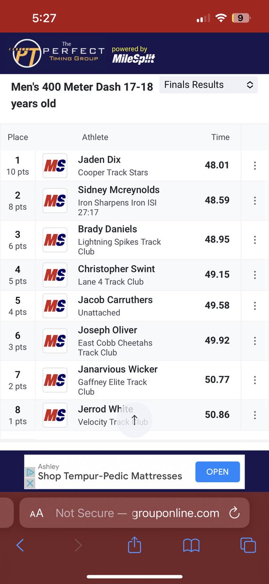 cswint2015's tweet image. Had a great meet at the AAU region 8 championship finishing 4th in the 400 and 5th in the 200 while also setting 2 new PR’s of 49.15 in the 400m and 21.98 in the 200m.
#trackandfield @milesplit @MilesplitGA @karlgoodman @GrahamNeff @tydariusfloyd @CoachCapeharTF