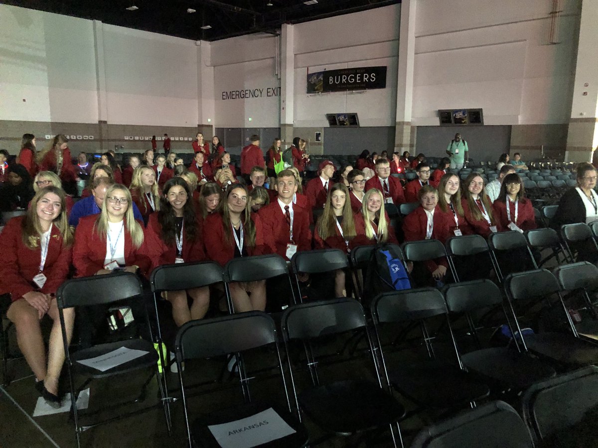 KMFCCLA's tweet photo. Our members are anxiously waiting for the opening session to begin!  @MNFCCLA state officers leading the MN delegation!  Special S/O to @KMKometsHS state officers, Amberlyn &amp; Kaylene! https://t.co/MVCxVr0sij