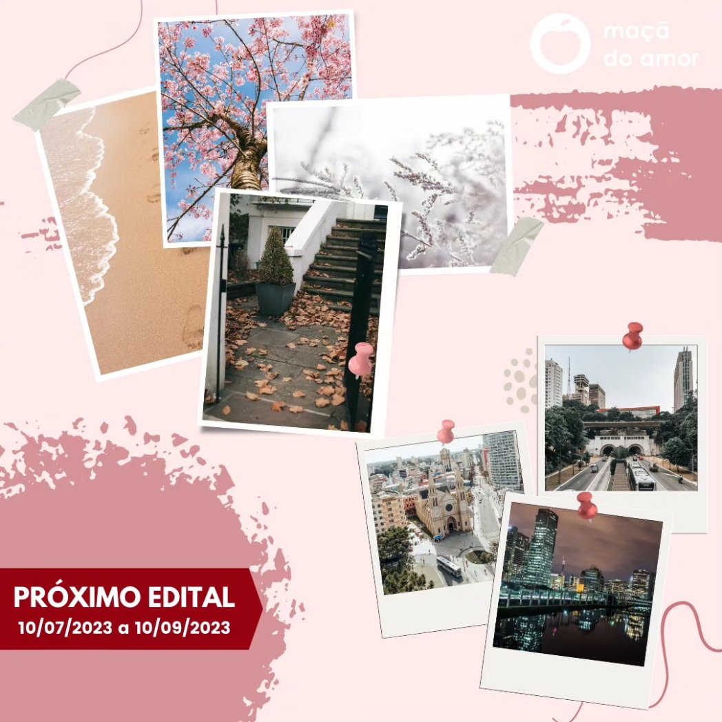 LeiaMacadoAmor's tweet photo. Vamos conversar sobre o próximo edital da Maçã do Amor?
❤️
Não conseguiu participar do último edital da Maçã do Amor? Agora é o seu momento: o próximo edital da Maçã do Amor abrirá dia 10/07/23! E para você começar a se preparar, vamos dar alguns detalhes do que está por vir. https://t.co/q0MHZHdyhb