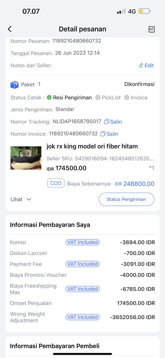 arifrk's tweet photo. Min @LazadaID @ninjaexpres_id mhn bantuan, sy seller akmal jok motor, kena selisih ongkir tak masuk akal dari ninja 3,6jt, utk 1 jok motor ke lampung, No  NLIDAP1658795017 , invc 1189210480660732 #lazada #ninjaexpress https://t.co/8Scz12Xxo1