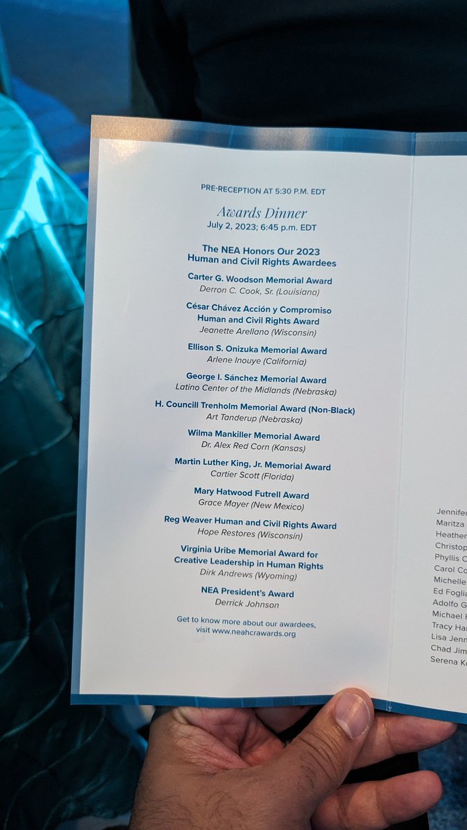 wilpageedu's tweet photo. @UTLAnow's own @aginouye has been honored at the @NEAToday's 56th Annual HCR Awards Dinner. The Ellison S. Onizuka Memorial Award was presented to Arlene in front of over 2,000 attendees. Thank you, Arlene, for your leadership, advocacy, and grace!
#NEARA #UTLAstrong #WeAreCTA https://t.co/2tDNl3gbUw