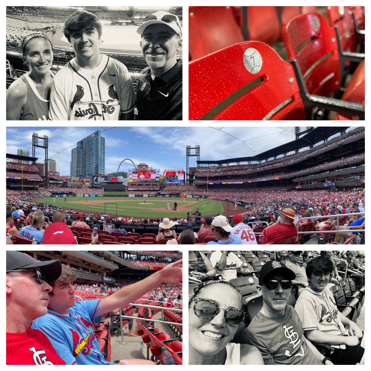 CathyStoll12's tweet photo. ✅ 3 rain delays.
✅ 2 full seat wipe downs with a “borrowed” towel. Thank you Marriott.
✅ 1 mad dash thru 50+ mph winds and sideways rain. RIP Joe’s sunglasses.
The payoff?
A Goldie homer, a few robust “Noooooots”, a Cards win and an extra night in St Louis with my boys. 😎🥰⚾️ https://t.co/1NNTfiTdvO