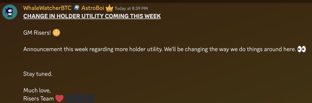 MORE UTILITY FOR HOLDERS COMING THIS WEEK 🔥 

Better get to sweepin 🫡 

magiceden.io/marketplace/ri…

#RisersSOL #SolanaNFTs